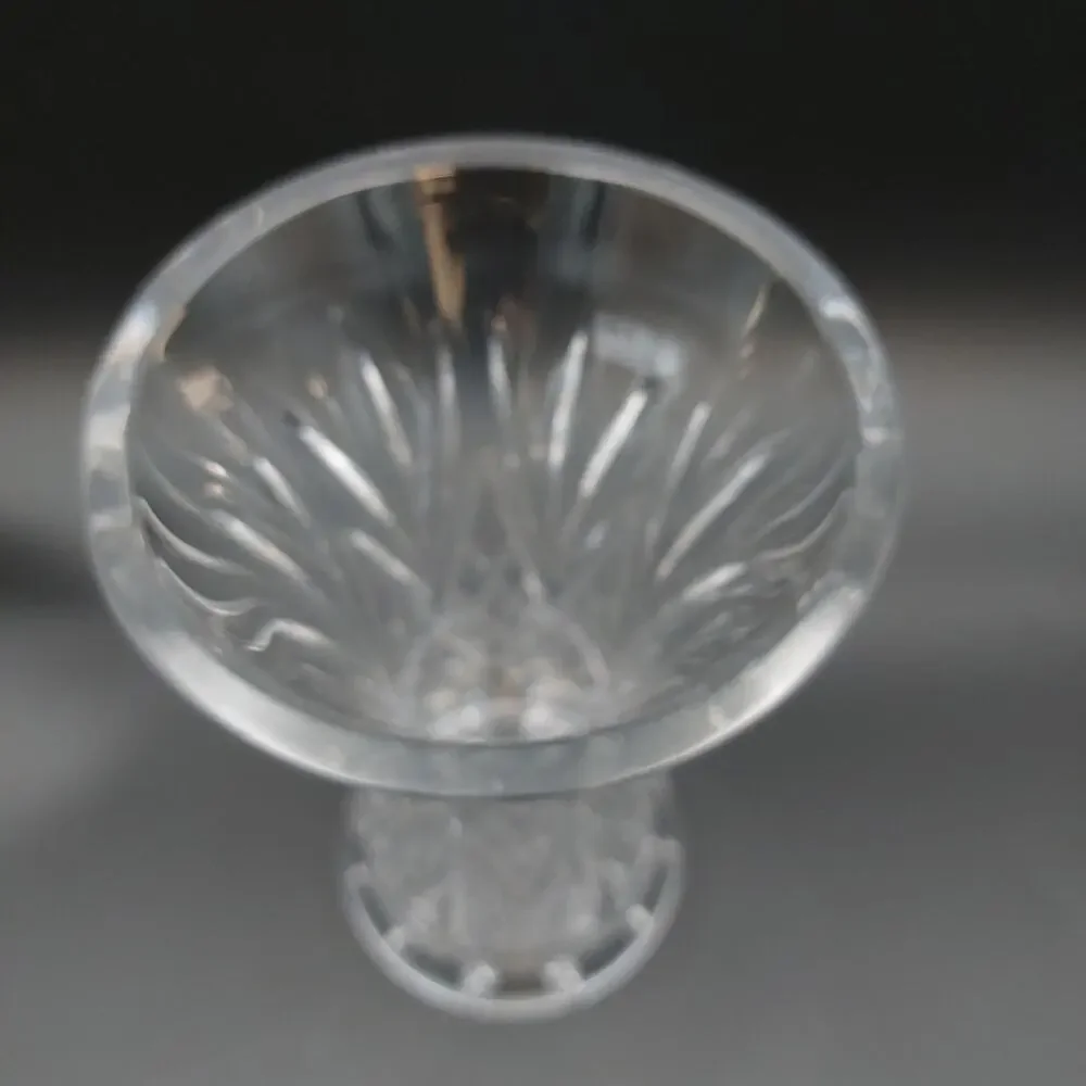 Galway Irish Crystal Vase Longford Pattern Hand Cut 24% Lead Hourglass Flared 8
